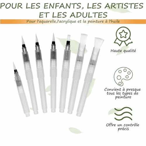 Ensemble de pinceaux pour aquarelle et peinture à l'huile