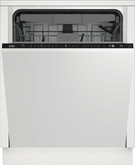 Lave-vaisselle encastrable moderne avec porte ouverte.
