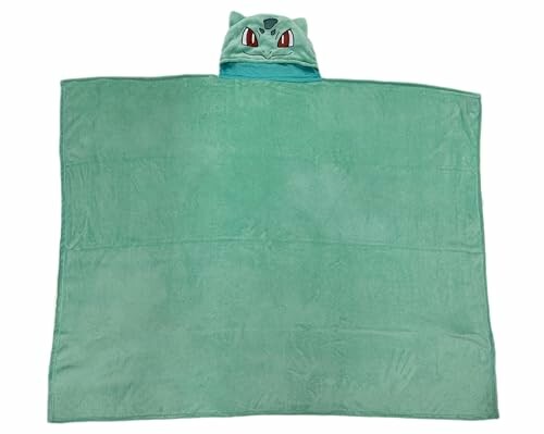 Couverture à capuche Bulbizarre verte