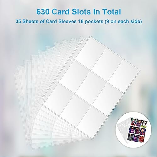 Pochettes de cartes avec 630 emplacements.