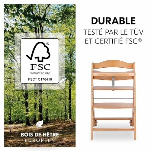 Chaise en bois certifiée FSC, durable et écologique