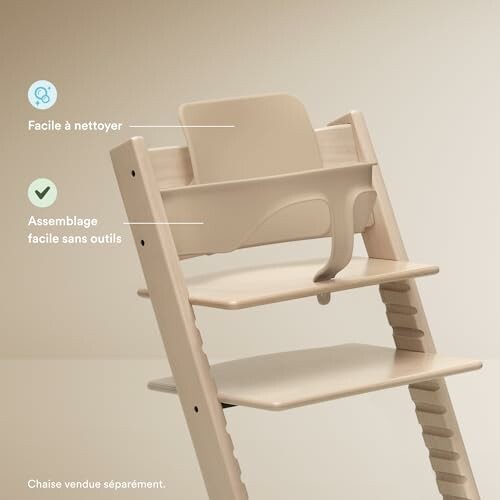 Chaise haute pour enfants, facile à nettoyer et assembler.