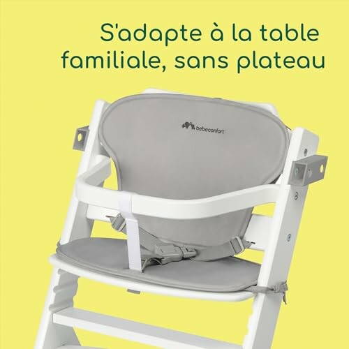 Chaise haute bébé sans plateau, s'adapte à la table familiale.