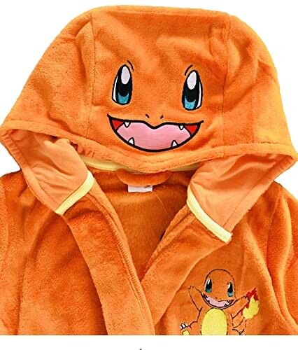 Peignoir à capuche orange avec motif Charmander