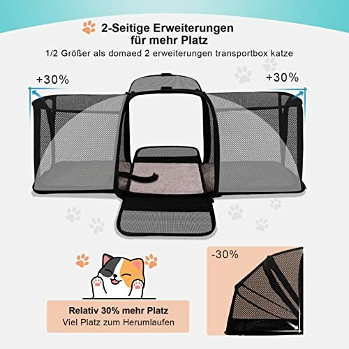 Transporteur de chat avec extensions pour plus d'espace