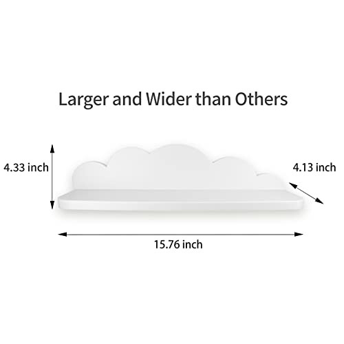 Étagère murale en forme de nuage avec dimensions.