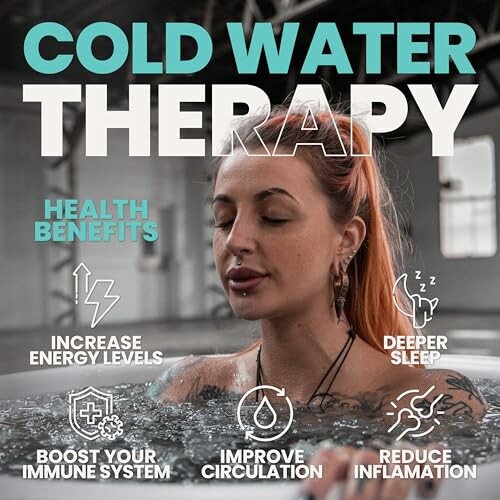 Femme dans l'eau froide avec bienfaits pour la santé