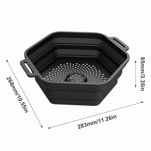 Passoire hexagonale en silicone pliable noire