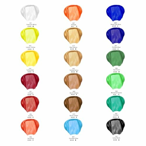 Palette de couleurs de peinture avec différentes teintes.