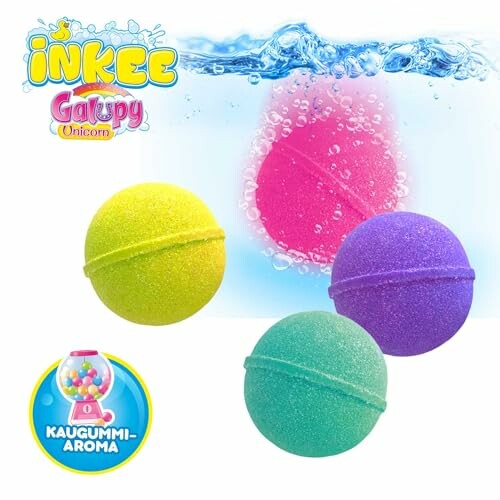Boules de bain colorées sous l'eau.