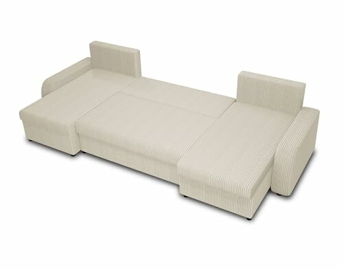 Canapé convertible beige en lit