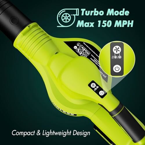 Souffleur de feuilles sans fil avec mode turbo.
