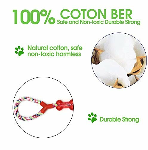 Jouet pour chien en coton naturel, non toxique et durable.