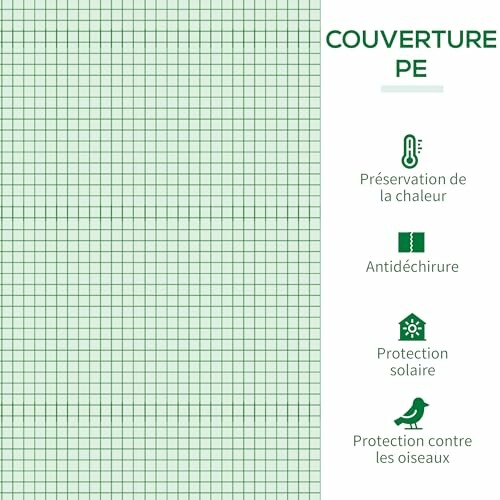 Couverture PE avec protection thermique et solaire, antidéchirure, protection oiseaux