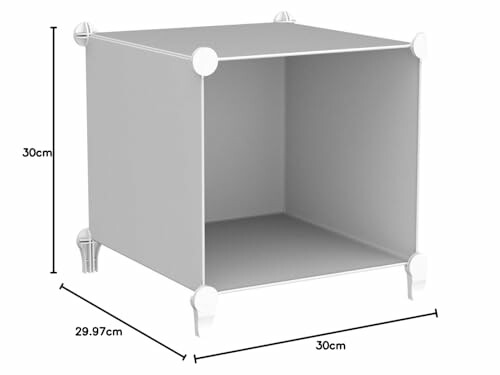 Unité de rangement cubique avec dimensions indiquées