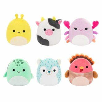 Collection de jouets en peluche mignons en forme d'animaux.