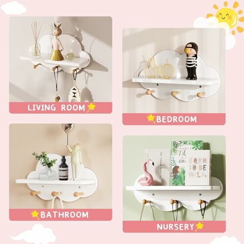 Étagères murales mignonnes pour salon, chambre, salle de bain et chambre d'enfant.