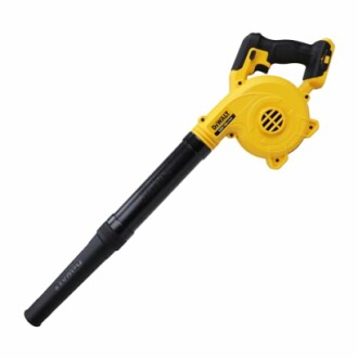 Souffleur de feuilles sans fil Dewalt jaune et noir.