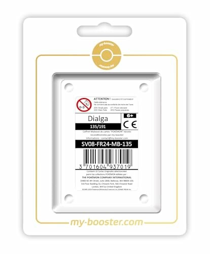 Emballage de carte Dialga Pokémon avec avertissement d'âge