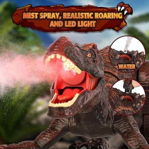 Jouet dinosaure avec brume et lumière LED