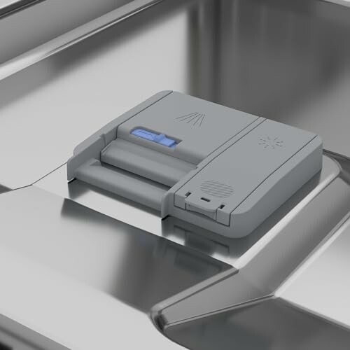 Distributeur de détergent de lave-vaisselle intégré.