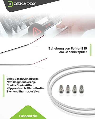 Kit de réparation pour erreur E15 sur lave-vaisselle.