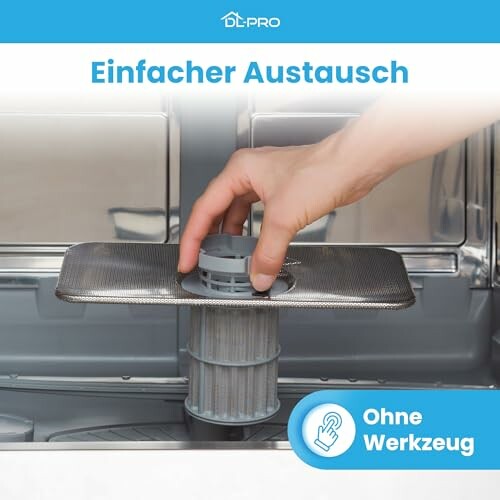 Remplacement du filtre du lave-vaisselle sans outil.