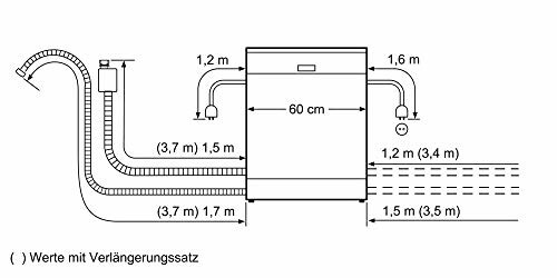 Schéma d'installation du lave-vaisselle avec mesures