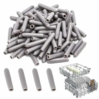 Embouts de protection pour casier de lave-vaisselle.