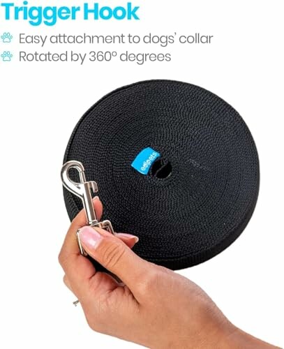 Crochet de déclenchement pour laisse de chien avec rotation à 360°