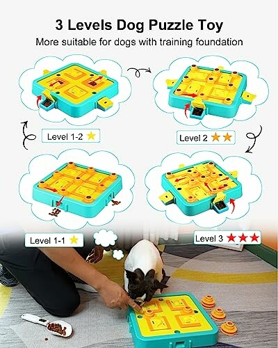 Jouet puzzle pour chien à 3 niveaux, adapté pour l'entraînement.