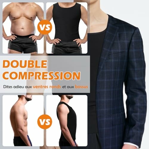 Avant et après de la compression corporelle pour hommes.