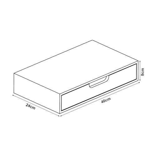 Illustration des dimensions d'un tiroir de 40x24x8 cm.