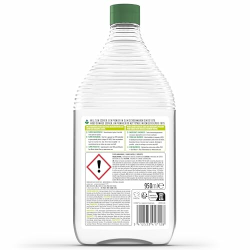 Dos d'une bouteille de nettoyant écologique avec étiquette informative.