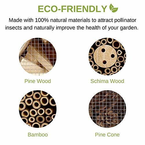Matériaux naturels pour attirer les insectes pollinisateurs.