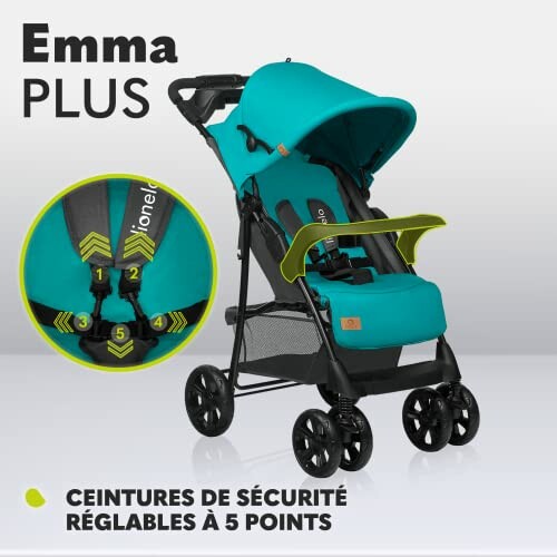 Poussette Emma Plus avec ceintures de sécurité réglables