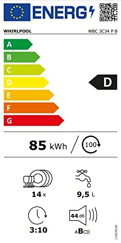 Étiquette énergétique pour lave-vaisselle avec classe D