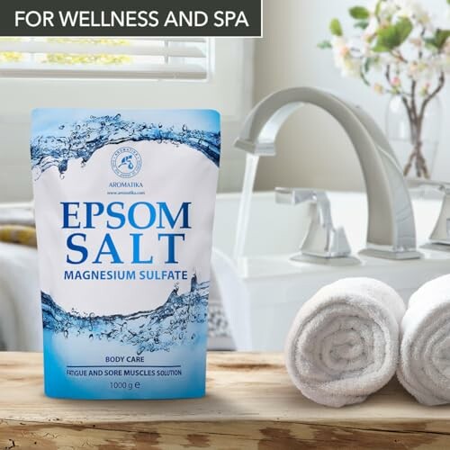 Sel d'Epsom dans une salle de bain moderne