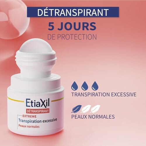 Déodorant EtiaXil pour transpiration excessive, protection 5 jours