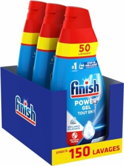 Bouteilles de détergent pour lave-vaisselle Finish Power Gel