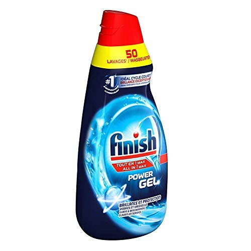 Bouteille de détergent pour lave-vaisselle Finish Power Gel.