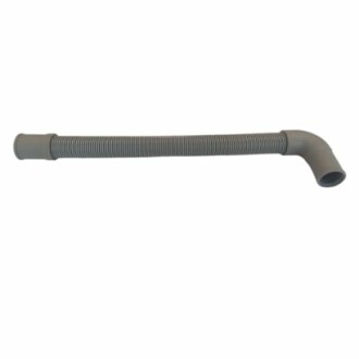 Tuyau d'évacuation flexible en plastique gris avec coude.