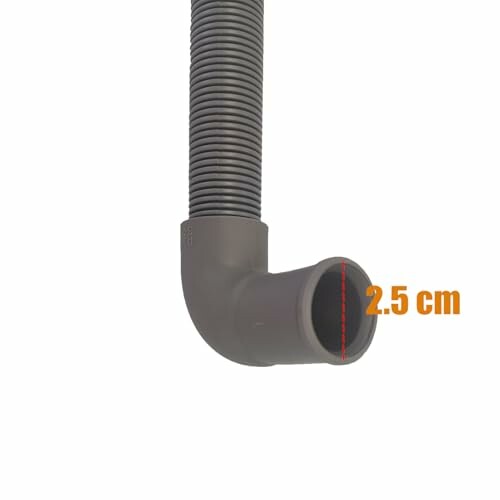 Tuyau flexible avec coude et dimension de 2,5 cm.