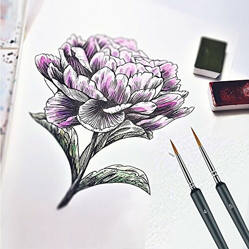 Dessin d'une fleur avec des pinceaux