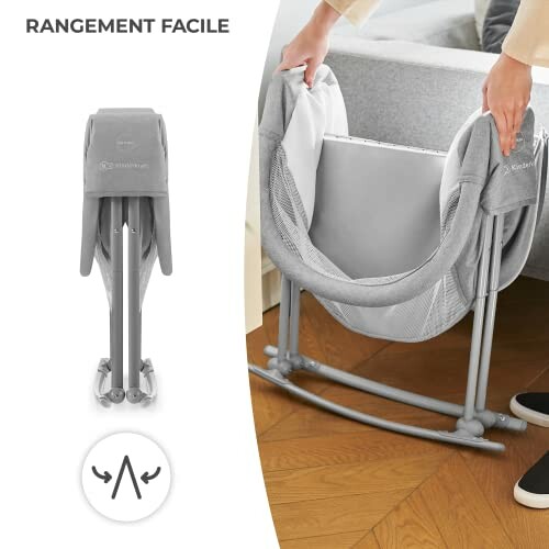 Chaise berçante pour bébé pliable pour un rangement facile.