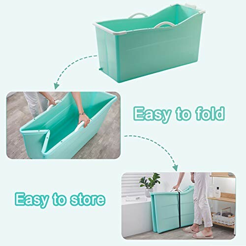 Baignoire pliable verte facile à plier et ranger.