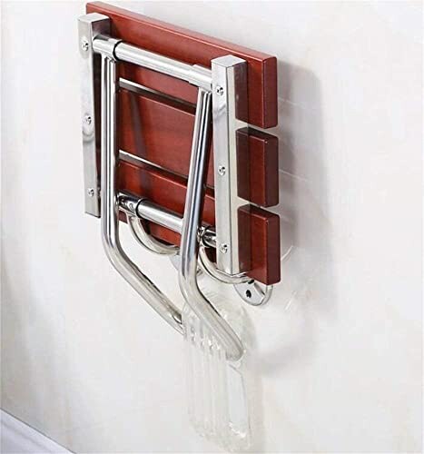 Tabouret de Bain en Bois Massif Mural Pliable
