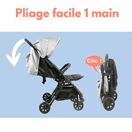 Poussette pliable facilement d'une main