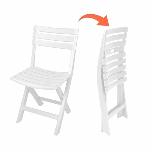 Chaise pliante en plastique blanc