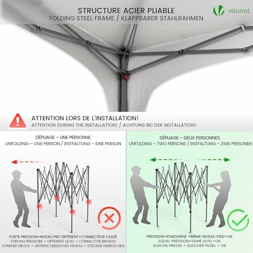 Guide d'installation de cadre en acier pliable.